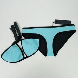New TRIANGL Neoprene Bikini Top & Bottom Set Santa Rosa Splash (Turquoise) SMALL